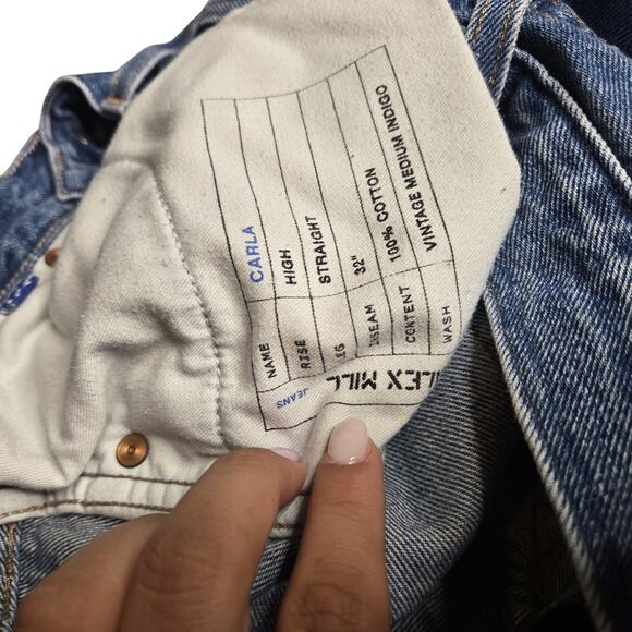 Alex Mill Carla High Rise Jeans in Vintage Medium Indigo Size: 27 - Picture 7 of 8